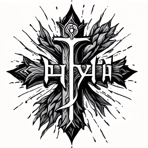 Yhwh Written And A Cross