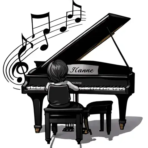 Music Notes Piano With Kids Names Incorporated