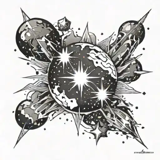 Earth And Stars Exploding Stars