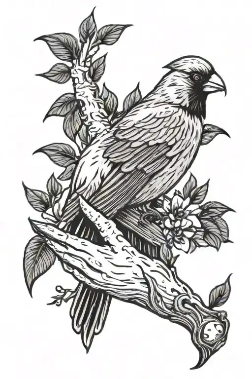 Prayer Hands And Cardinal Bird