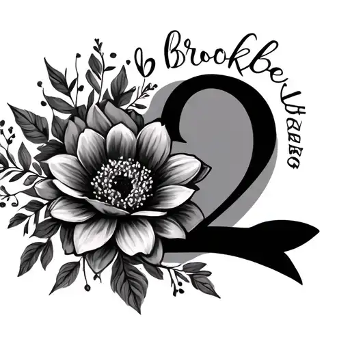 Dad And Daughter Name Brooke Number 2 Flower Heart