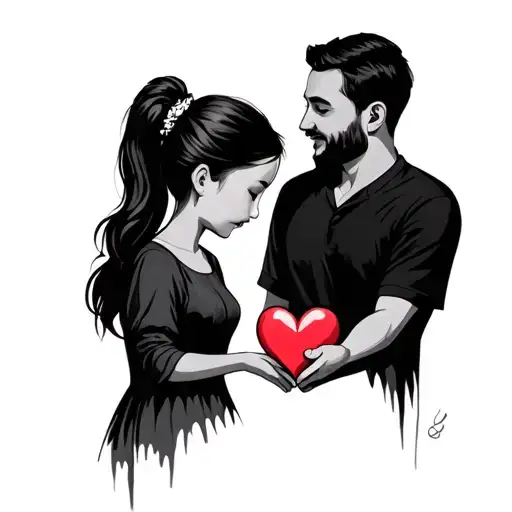 Dad And Daughter Heart 2 Hands Holding