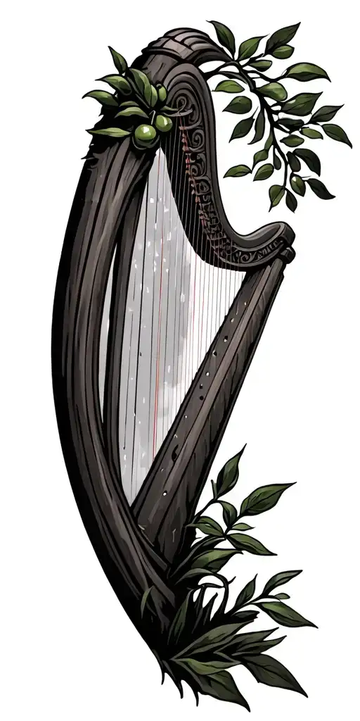 Olive Tree And Harp Surrounded My Rain