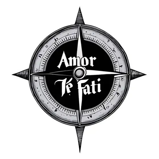 Text Saying Amor Fati With A Compass