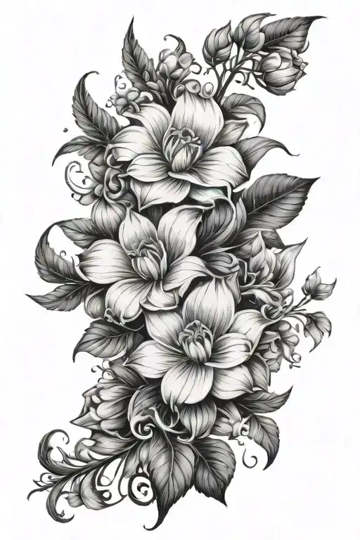 Flora Sleeve Tattoo Design