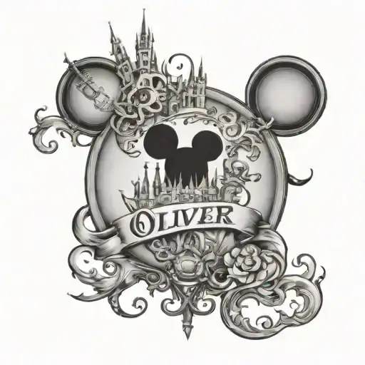 A Disney World Theme Tattoo With My Sons Name Oliver