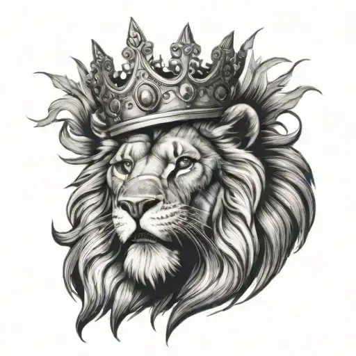 Lion Roaring Lion Wearing Jesus Crown