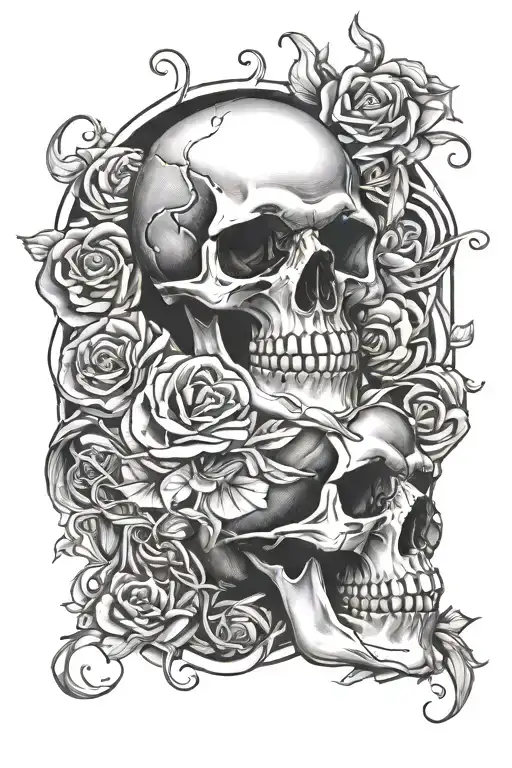 Full Skull Background Black
