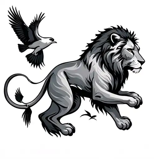 Leo Zodiac With Birds Flying