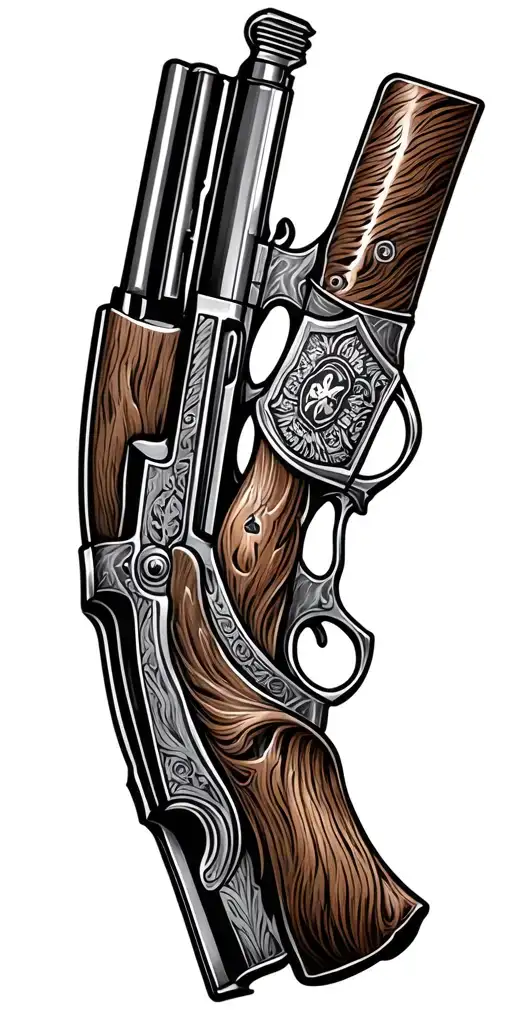 Gambling Hunting Rifle Intertwined Symbolizing The Client's Love