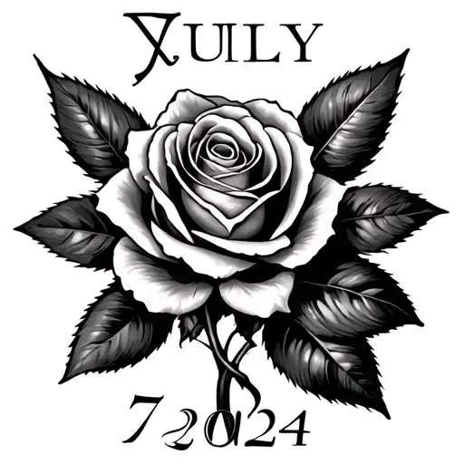 Selina With A Rose And The Date 7 July 2024 In Roman Numerals