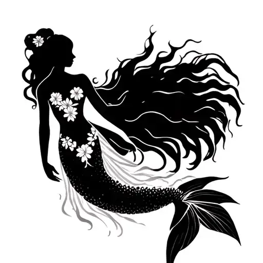 Mermaid In Hawaiian Dress
