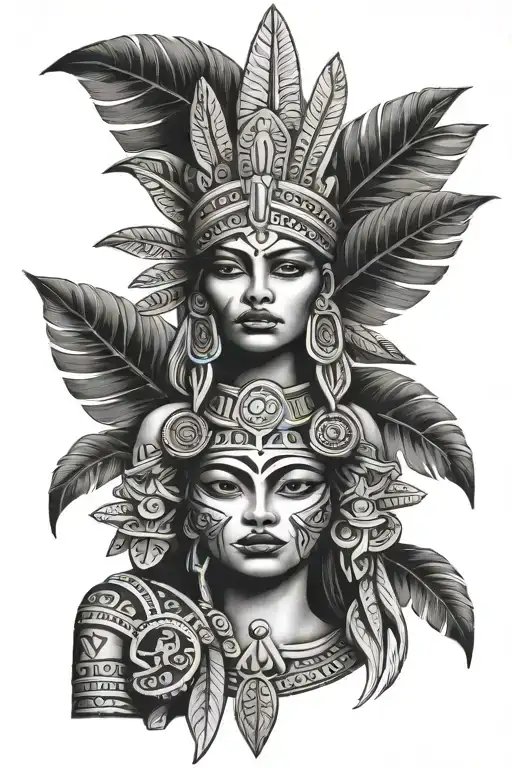 Aztec Goddess With Pot Leaf Headdress