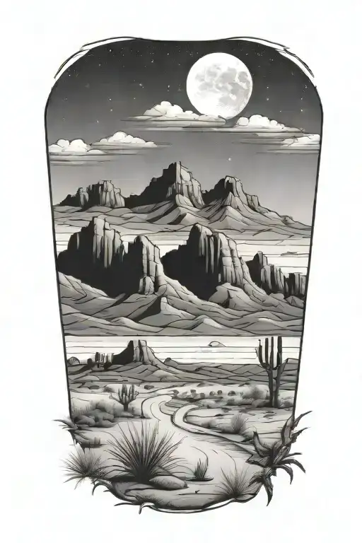 Desert Landscape Nighttime