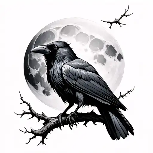 Raven And Moon