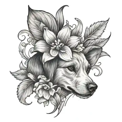 Flower Growing With Dog Ears Sticking Out