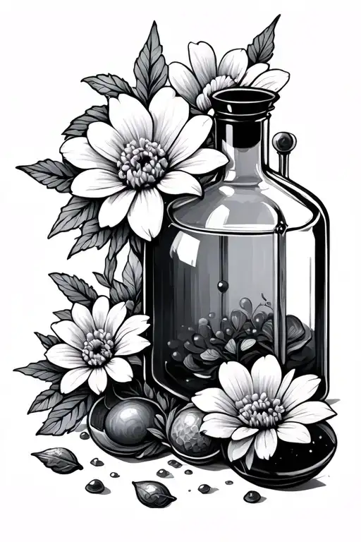 Skyrim Flowers With Potion Bottles