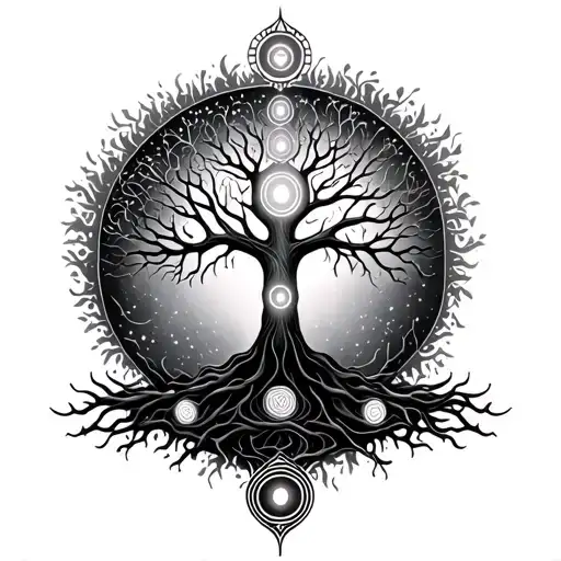 Tree Of Life With Chakra Symbols