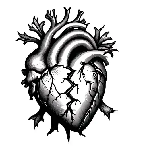 Broken Heart With Fetus Symbolizing Fertility