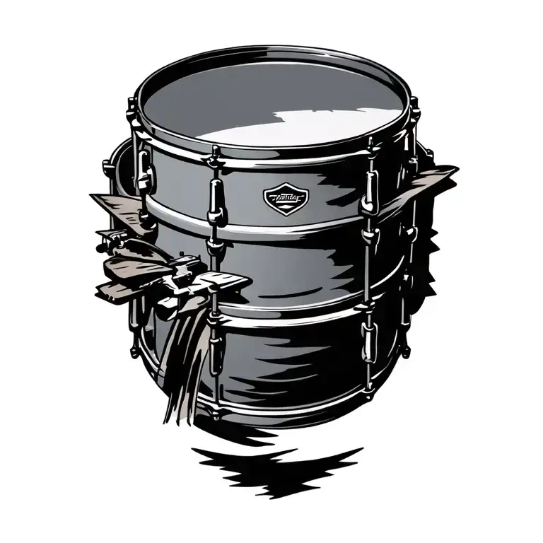 Outline Of A Snare Drum With A Plane Incorperated