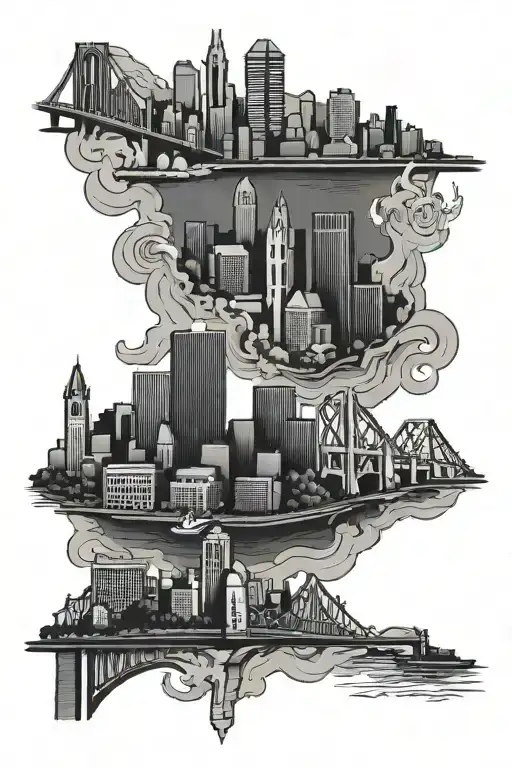 Pittsburgh P And Pittsburgh Skyline