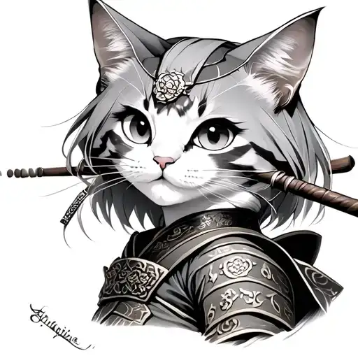 Anime Cat Girl Samurai