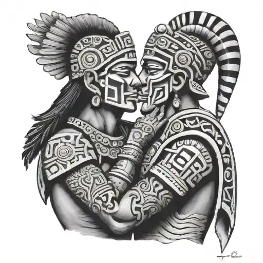 Aztec Men Kissing Each Other