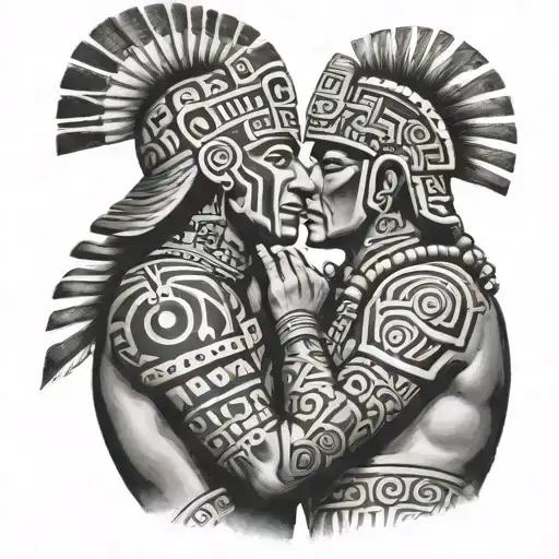 Aztec Men Kissing Each Other