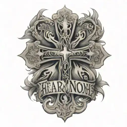 Cross Saying Fear None Trust God