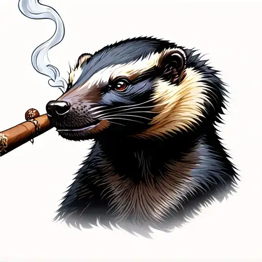 Honey Badger Smoking A Cigar