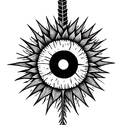 Dainty Arrow Tattoo With Lines And A Sun