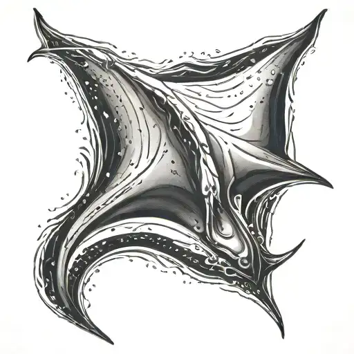 Manta Ray Gracefully Swimming