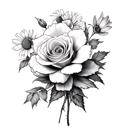 Rose Flower Daffodil Daisy Marigold Flowers Floating