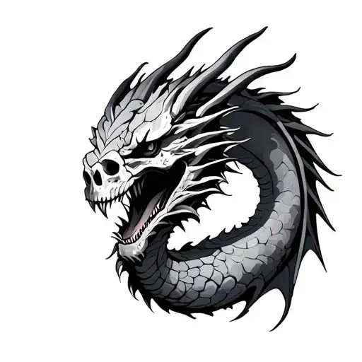 Dragon With Skulls