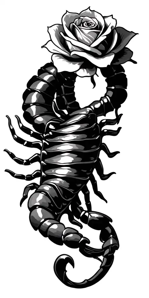 Scorpion Rose Intertwined