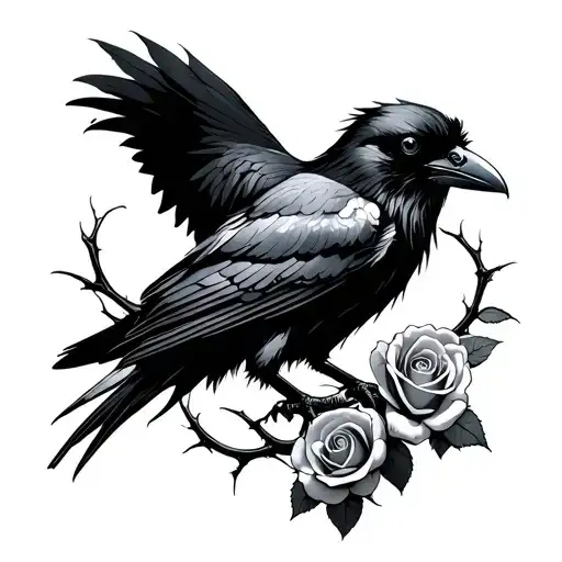 Raven With Rose Thorns
