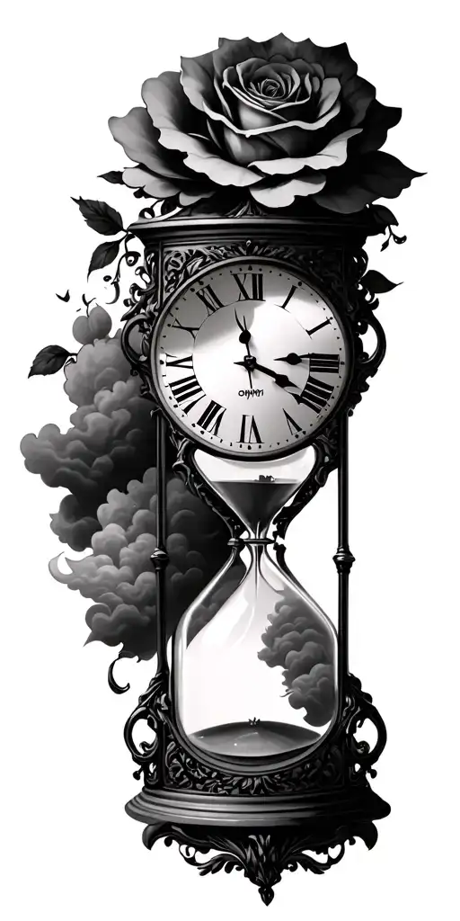 Clock And Hourglass Wolken Roos