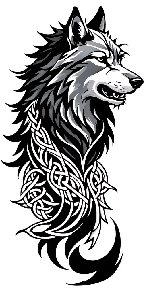 Celtic Wolf Surrounded