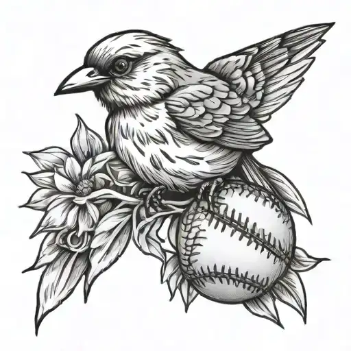 Softball And Bird