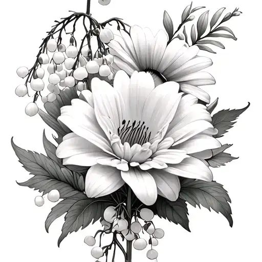 Chrysanthemum And Lily Of The Valley