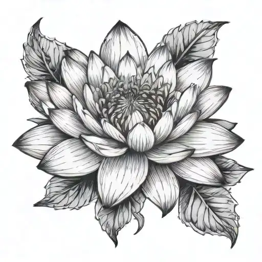 Waterlilly And Marigold Flower
