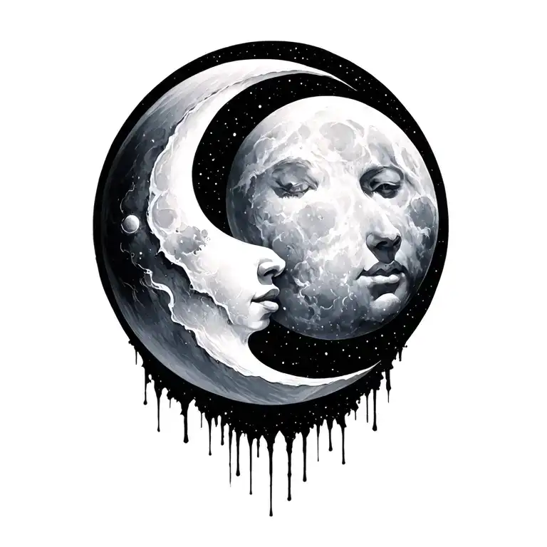 Sun And Moon Merging Together