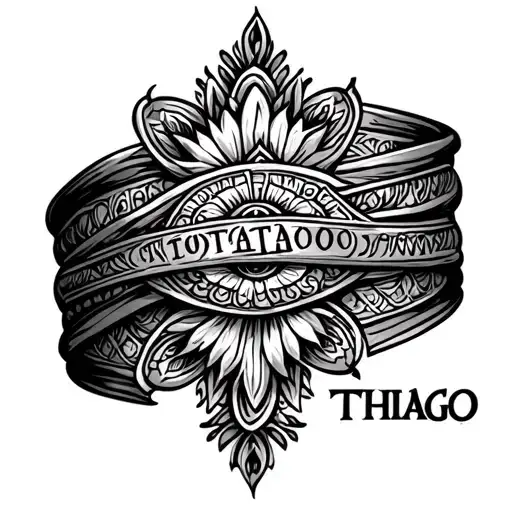 Indian Bracelet Tattoo With Name Thiago