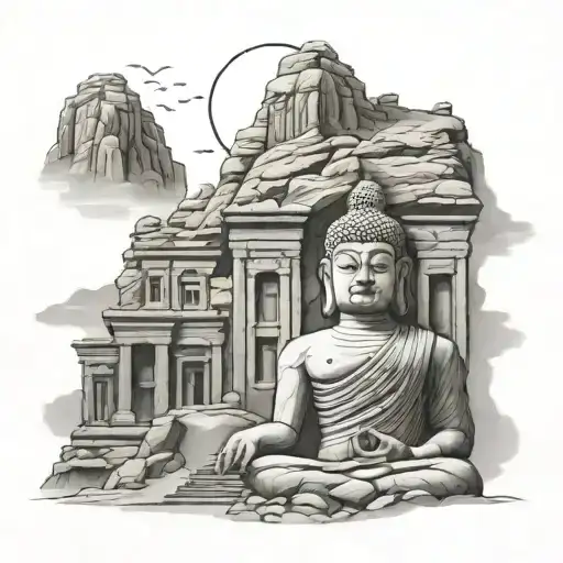 Lost City Of Petra And Budda