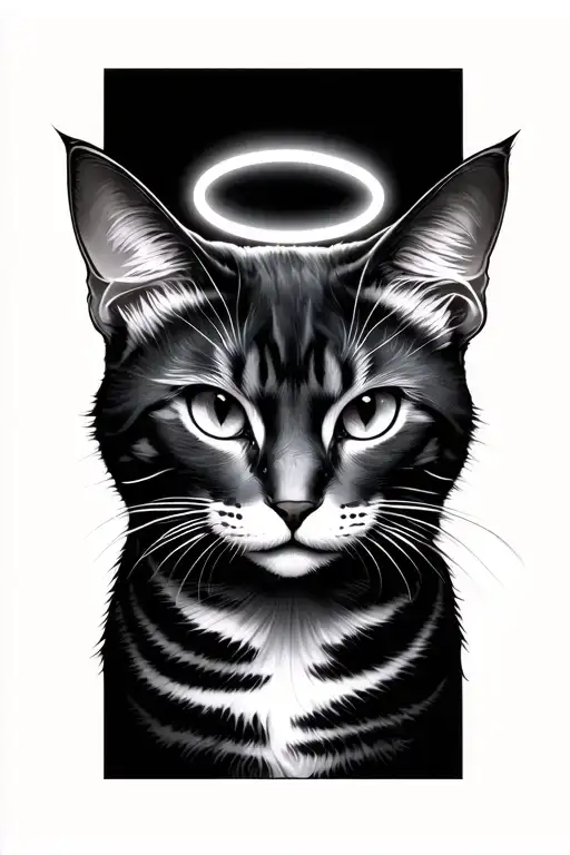 Cat Ears And Forehead With Halo Ring Above Head