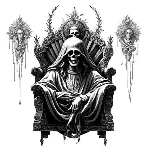 Holy Death With Corona And Throne