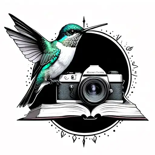 Hummingbird With A Book And Camera