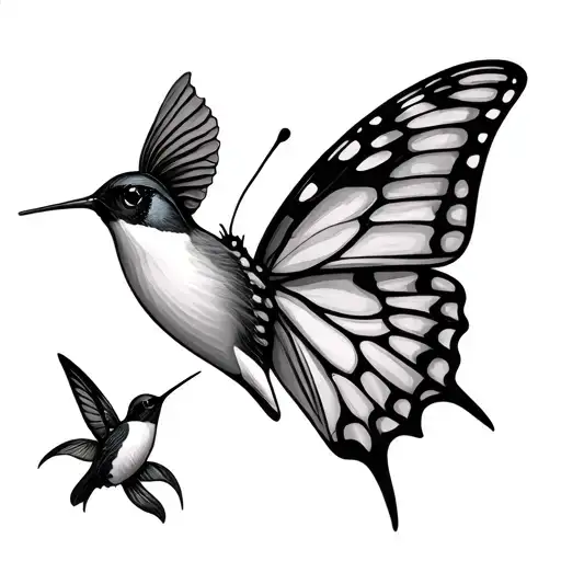Butterfly And Hummingbird