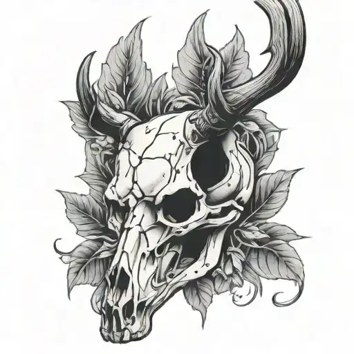 Deer Skull With Antlers