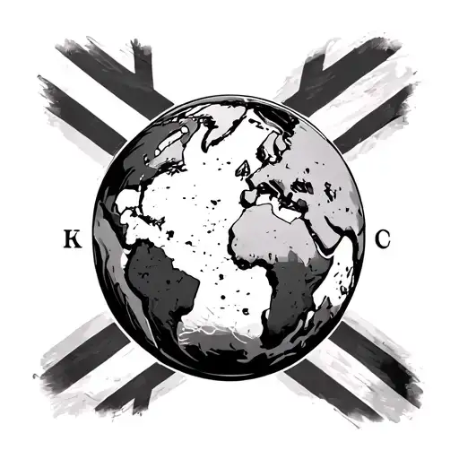 Globe And England Flag Intertwined